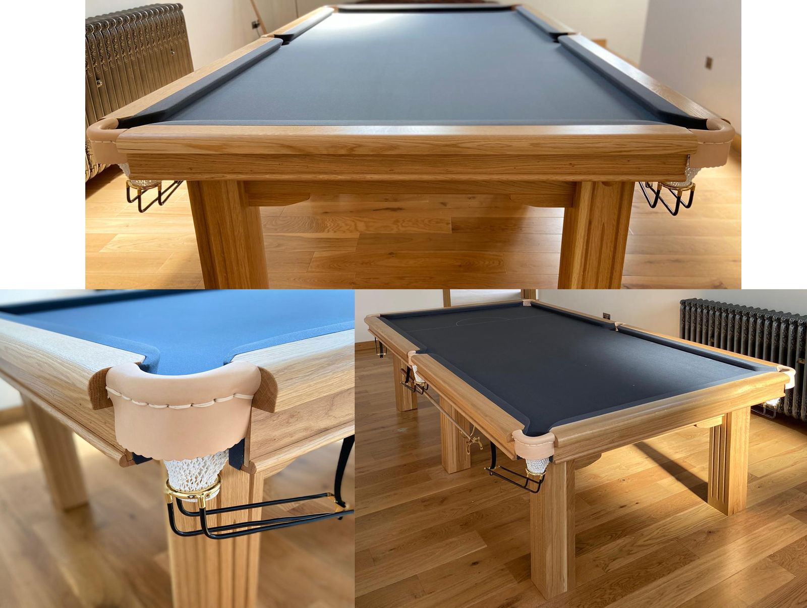 A 9ft oak Artisan snooker table, built and installed