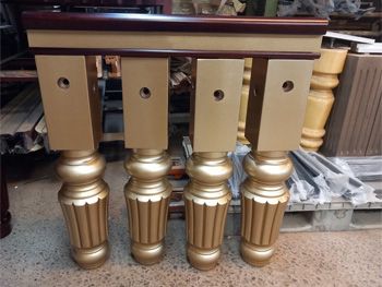 Gold leg snooker table