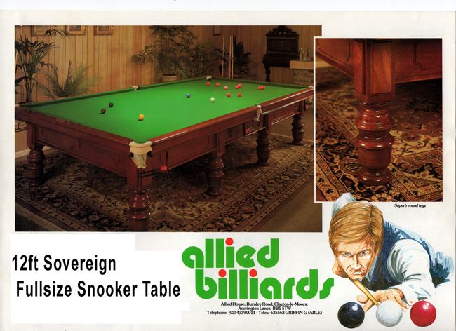 Allied billiards sovereign full size snooker table